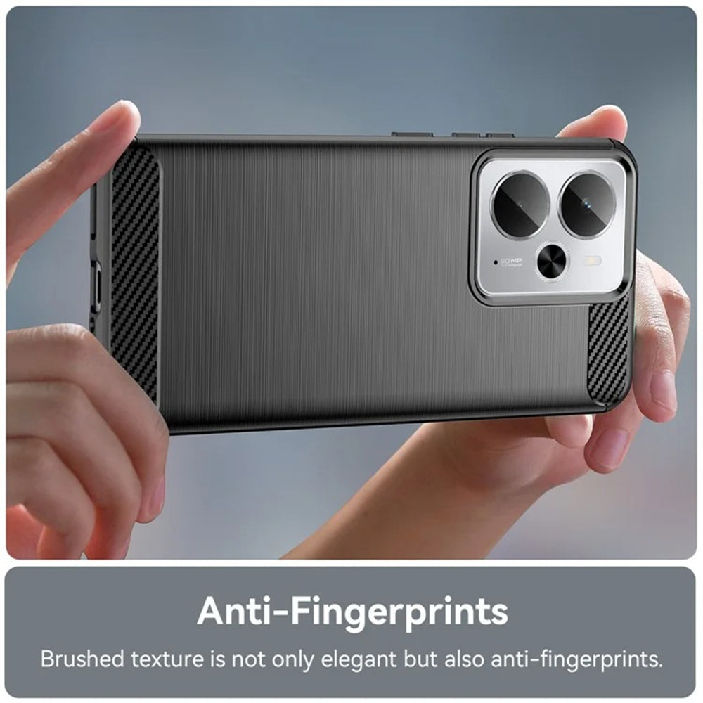 Hülle für Realme 14T / 14, Techsuit, Carbon, Schwarz