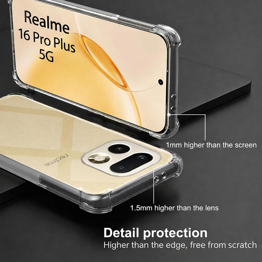 Hülle für Realme 16 Pro+, Techsuit, Shockproof Clear, Transparent