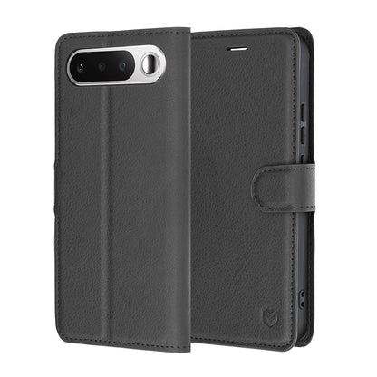 Case for Realme 16, Techsuit, Leather Folio, Black