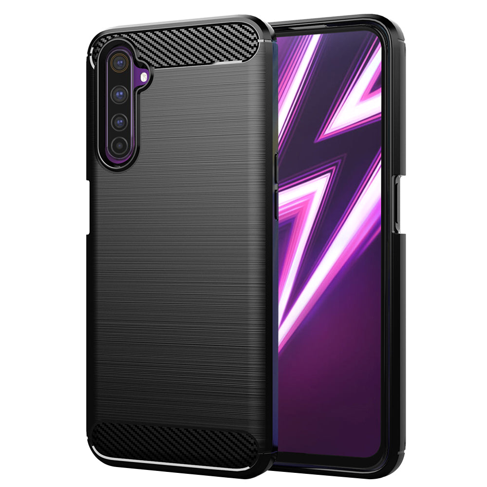 Hülle für Realme 6 Pro, Techsuit, Carbon, Schwarz