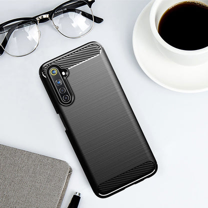 Hülle für Realme 6 Pro, Techsuit, Carbon, Schwarz
