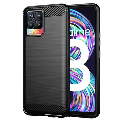 Hülle für Realme 8 Pro / 8, Techsuit, Carbon, Schwarz