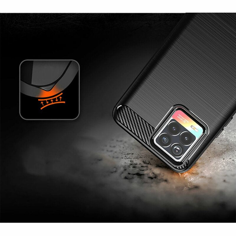 Hülle für Realme 8 Pro / 8, Techsuit, Carbon, Schwarz