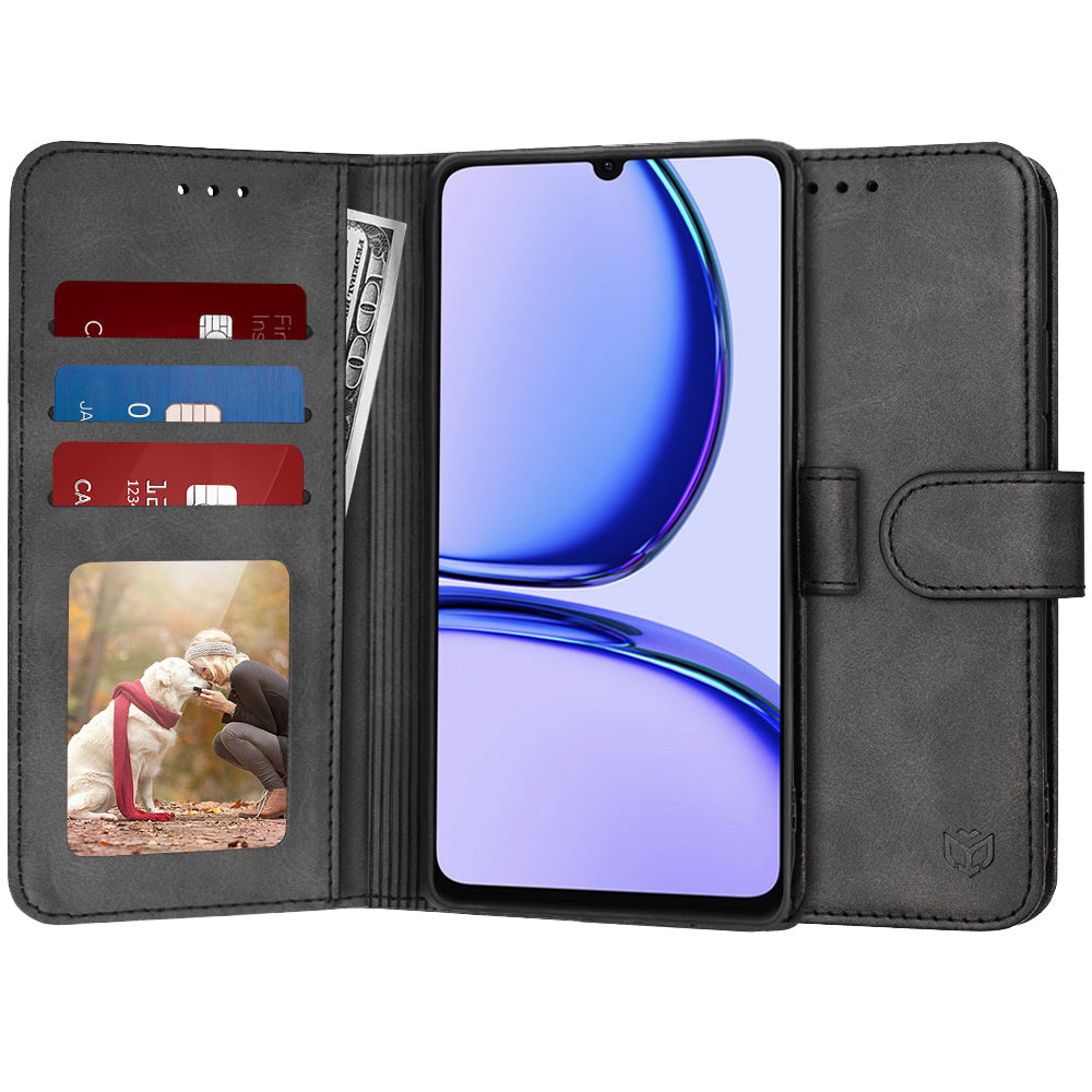 Hülle für Realme C53, Techsuit, Diary Book, Schwarz