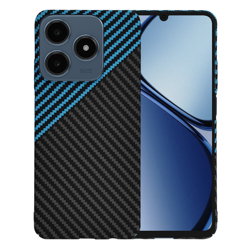 Case for Realme C63 / C61, Techsuit, Carbonite FiberShell, Black Blue