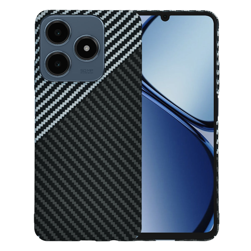 Case for Realme C63 / C61, Techsuit, Carbonite FiberShell, Black Gray