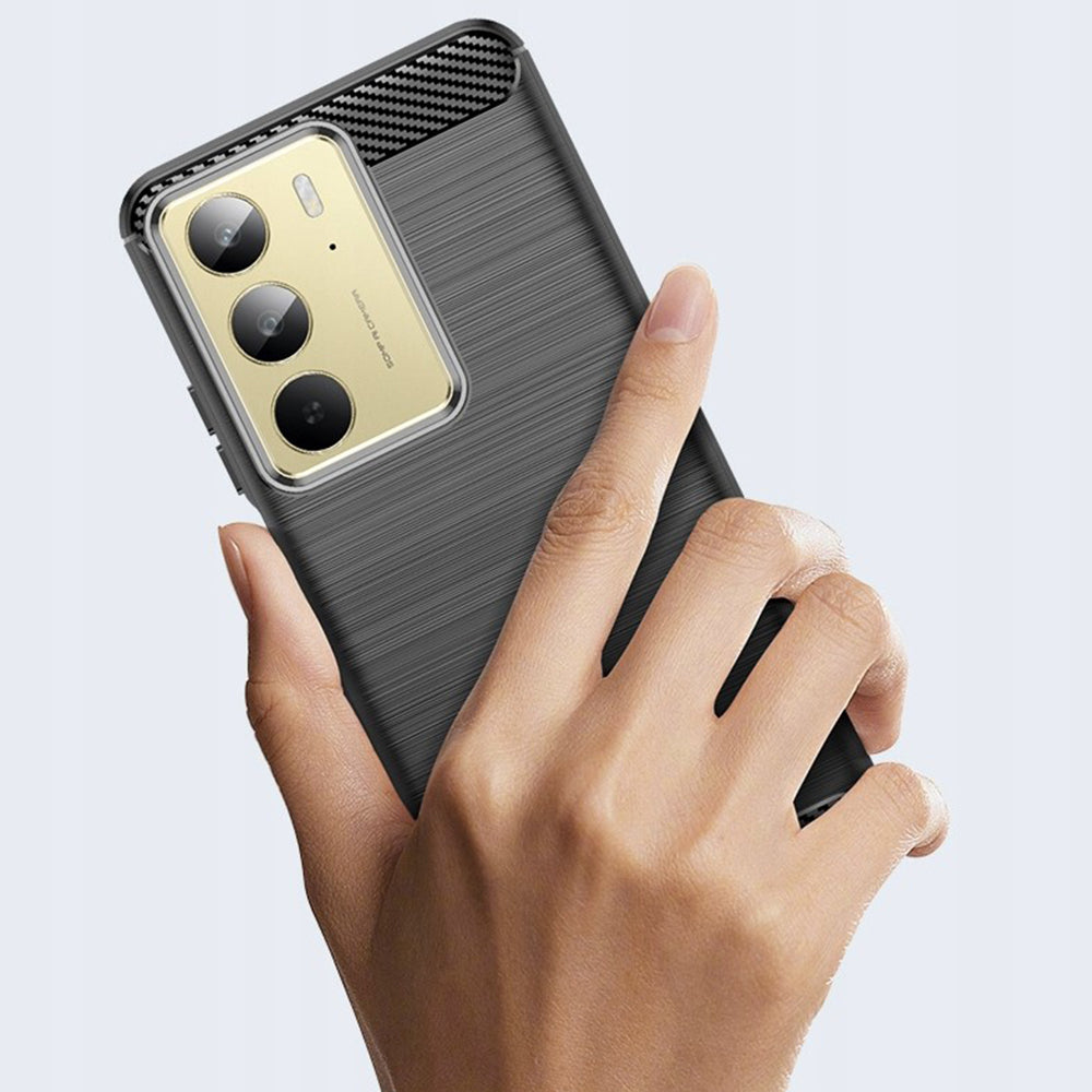 Hülle für Realme C75 5G / 14x, Techsuit, Carbon, Schwarz