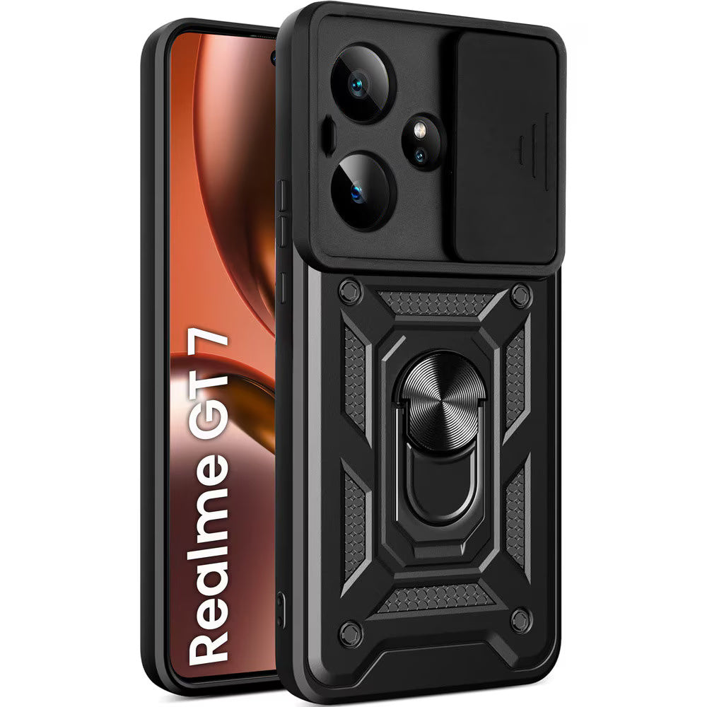 Hülle für Realme GT 7, Techsuit, CamShield, Schwarz