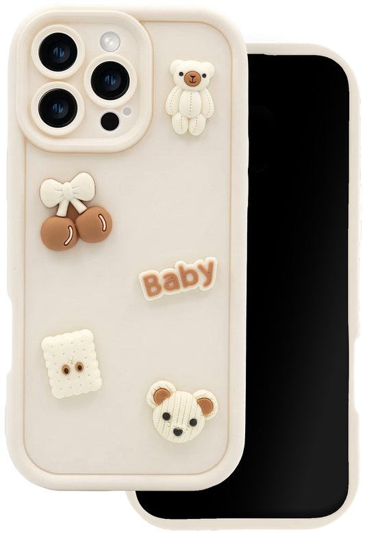 Hülle für Samsung Galaxy A56 A566 / A36 A366, OEM, Ultra Trendy 3D Bear, Beige