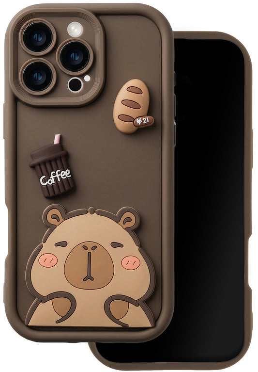 Hülle für Samsung Galaxy A37 5G, OEM, Ultra Trendy 3D Capybara, Braun