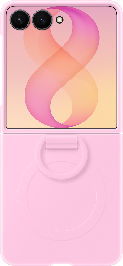 Hülle für Samsung Galaxy Z Flip8 F776, Silicone Ring Magnet, Rosa EF-EF776CVEGWW