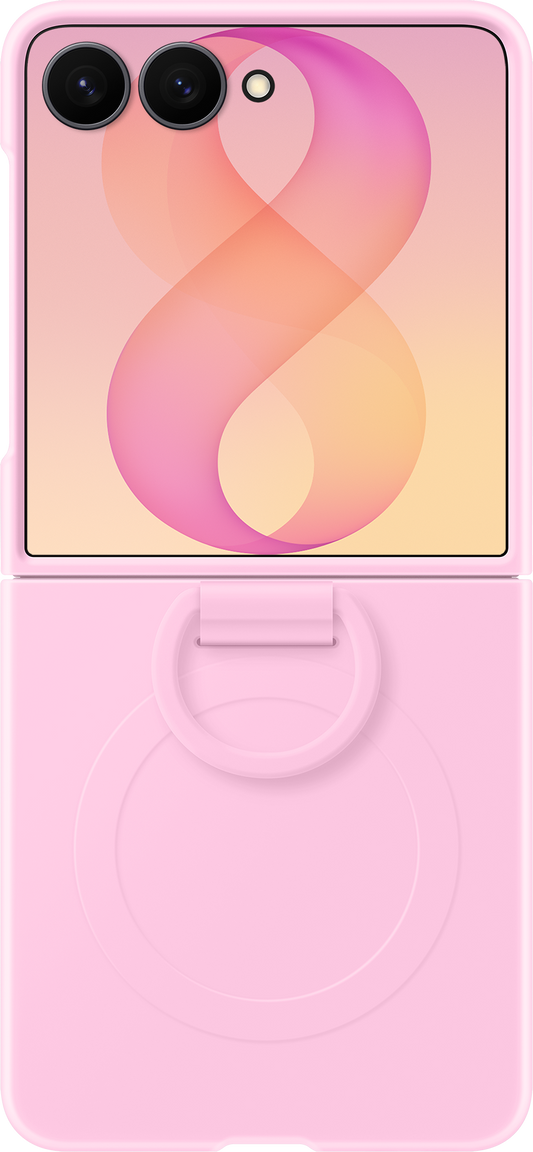 Hülle für Samsung Galaxy Z Flip8 F776, Silicone Ring Magnet, Rosa EF-EF776CVEGWW