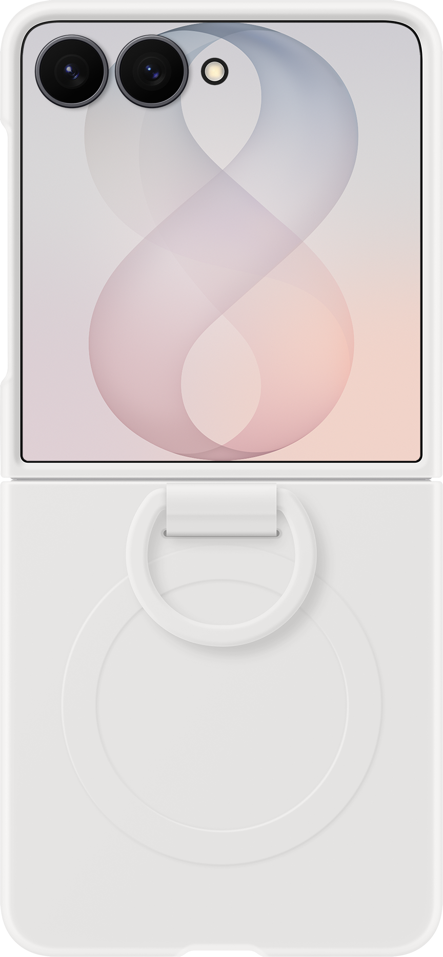 Hülle für Samsung Galaxy Z Flip8 F776, Silicone Ring Magnet, Weiß EF-EF776CWEGWW