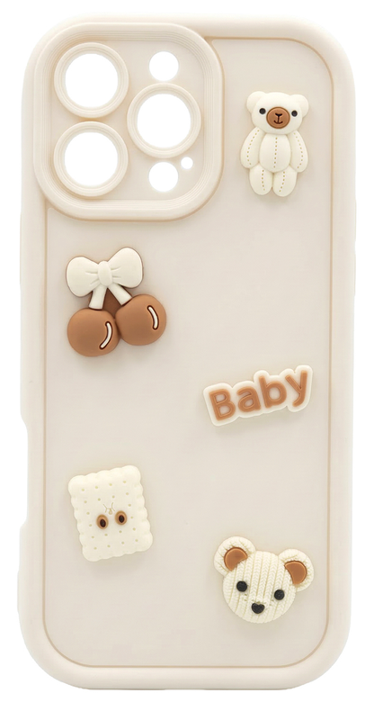Hülle für Samsung Galaxy S25 Ultra S938, OEM, Ultra Trendy 3D Bear, Beige