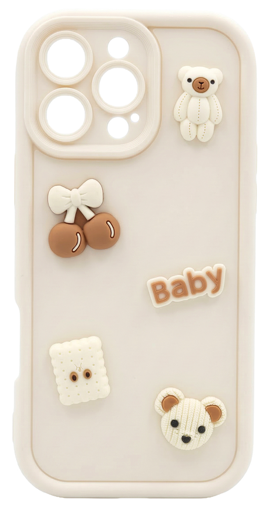 Hülle für Samsung Galaxy S26 S942, OEM, Ultra Trendy 3D Bear, Beige