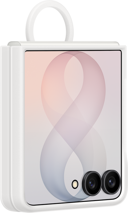 Hülle für Samsung Galaxy Z Flip8 F776, Silicone Ring Magnet, Weiß EF-EF776CWEGWW