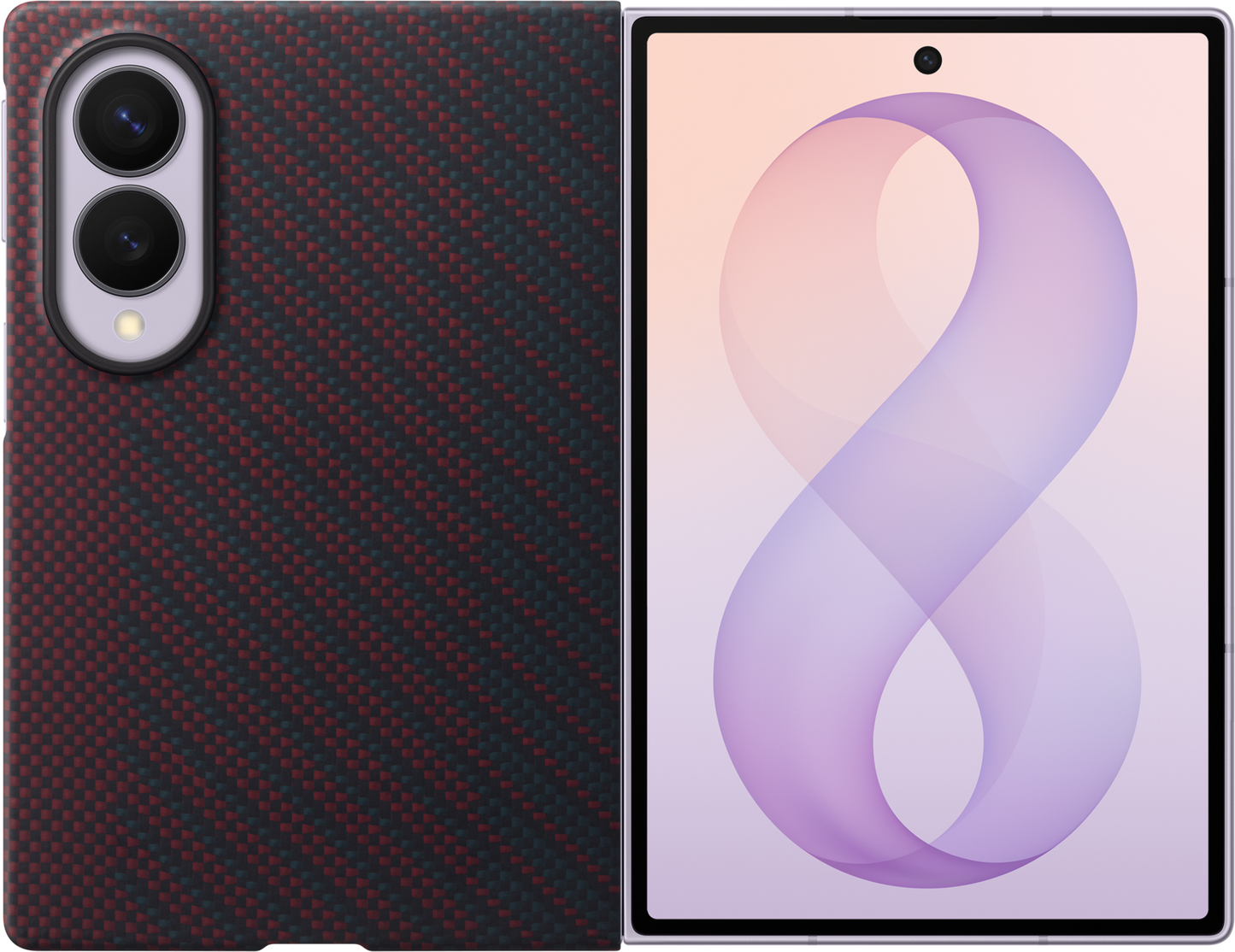Case for Samsung Galaxy Z Fold8 F971, Carbon Magnet Case, Red EF-KF971SREGWW