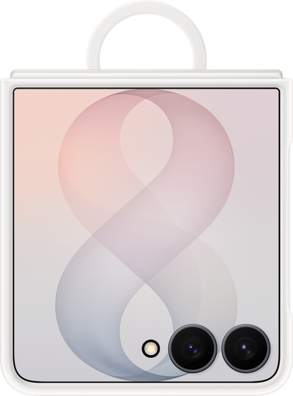 Hülle für Samsung Galaxy Z Flip8 F776, Silicone Ring Magnet, Weiß EF-EF776CWEGWW