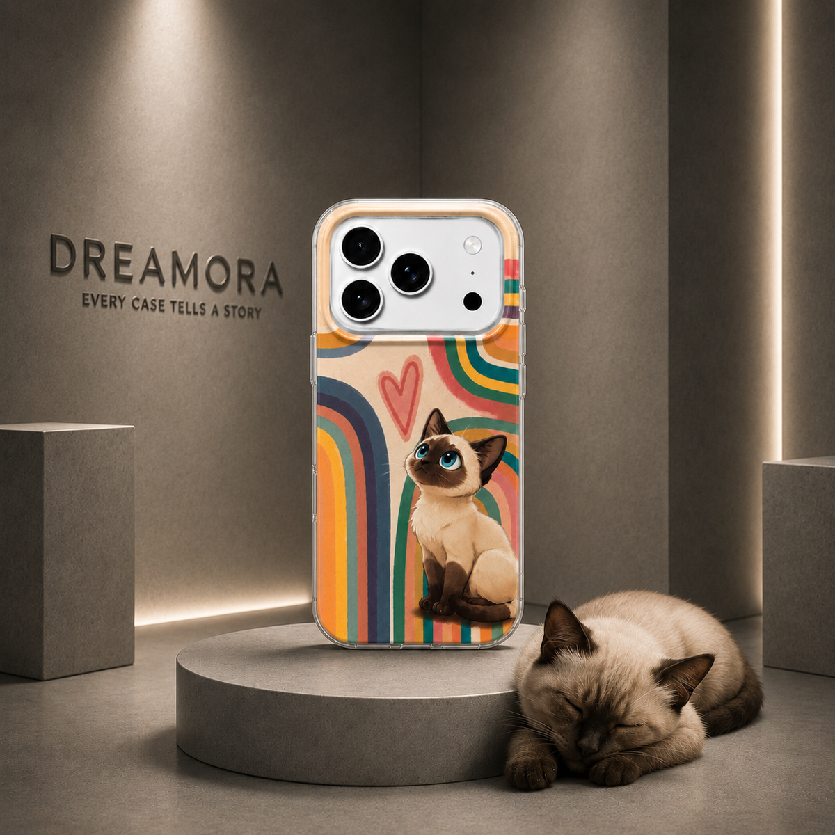 Hülle für Samsung Galaxy A07 5G A076 / A07 4G A075, Perfect Case, Dreamora Kitty, Mehrfarbig