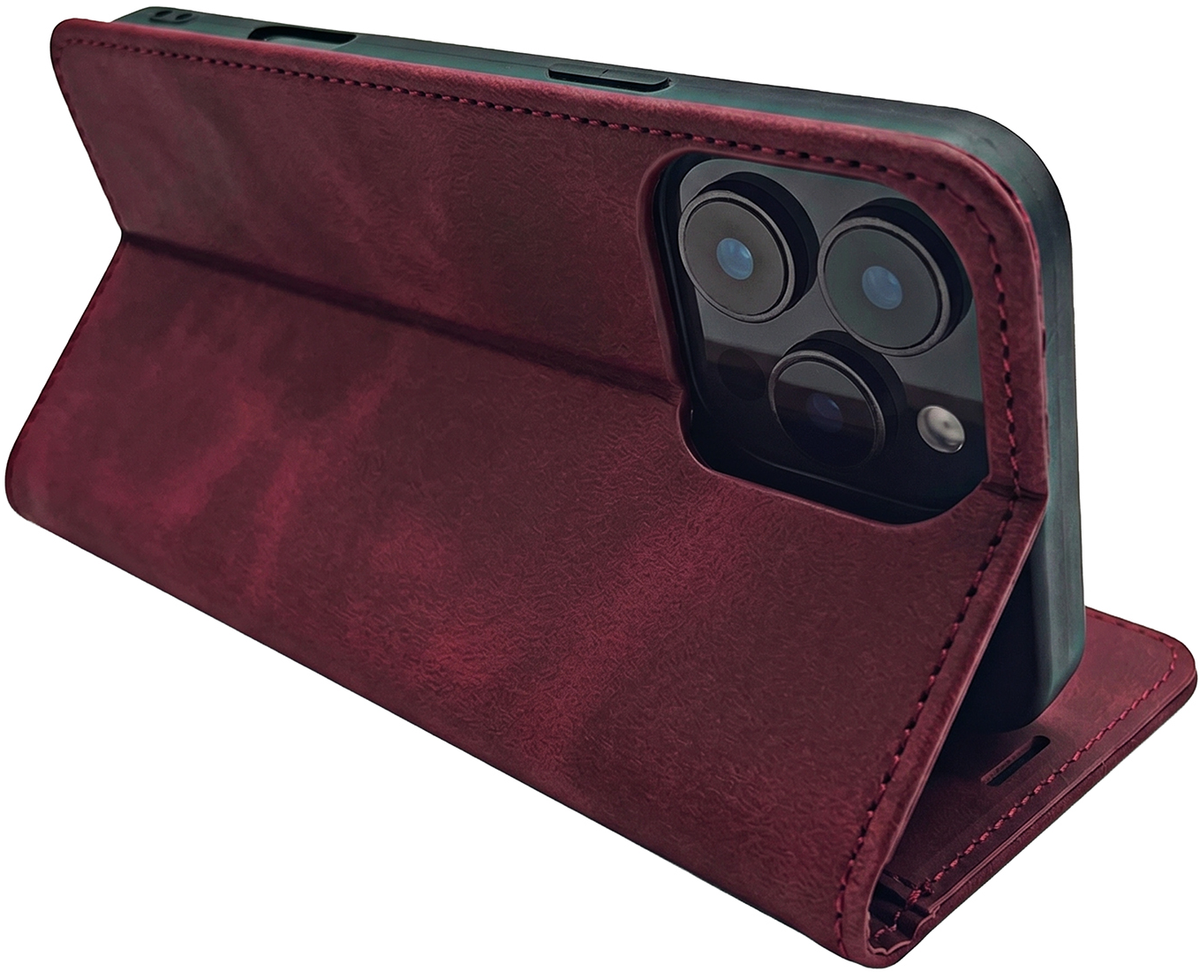 Hülle für Samsung Galaxy A18 5G A186 / A17 4G A175 / A17 5G A176 / A26 A266, OEM, Smart Suede, Burgunderrot