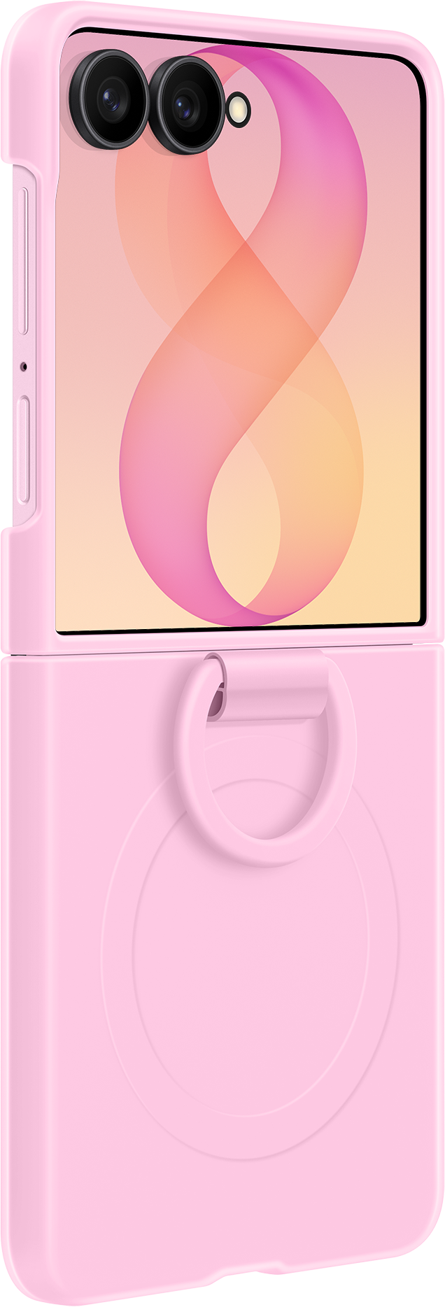 Hülle für Samsung Galaxy Z Flip8 F776, Silicone Ring Magnet, Rosa EF-EF776CVEGWW