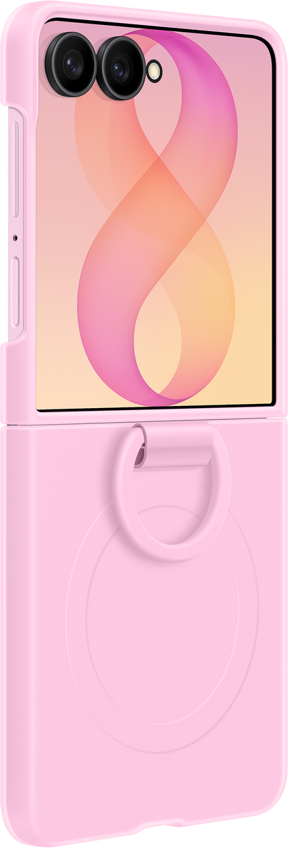 Hülle für Samsung Galaxy Z Flip8 F776, Silicone Ring Magnet, Rosa EF-EF776CVEGWW