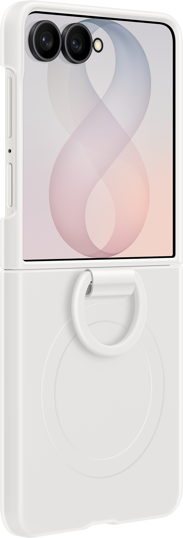 Hülle für Samsung Galaxy Z Flip8 F776, Silicone Ring Magnet, Weiß EF-EF776CWEGWW