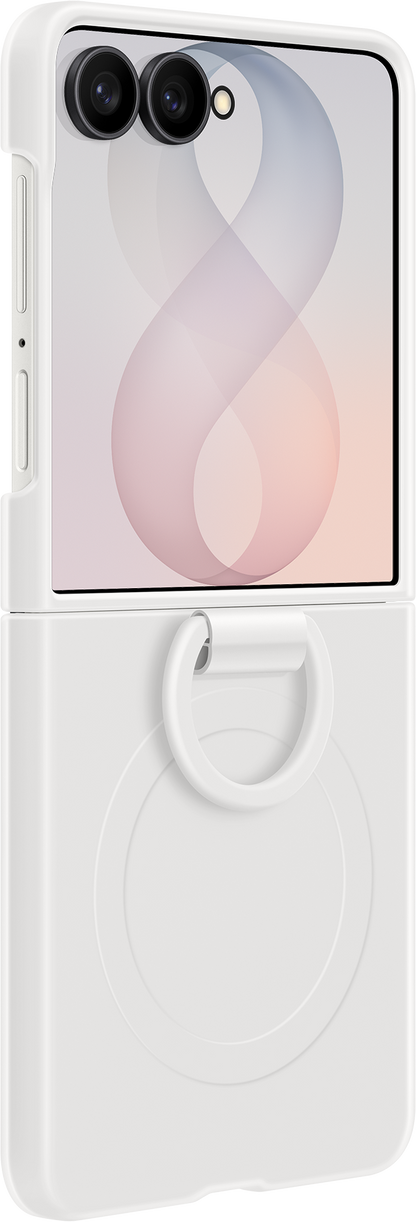 Hülle für Samsung Galaxy Z Flip8 F776, Silicone Ring Magnet, Weiß EF-EF776CWEGWW