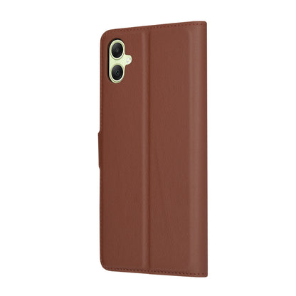 Hülle für Samsung Galaxy A05 A055, Techsuit, Leder-Folio, Braun