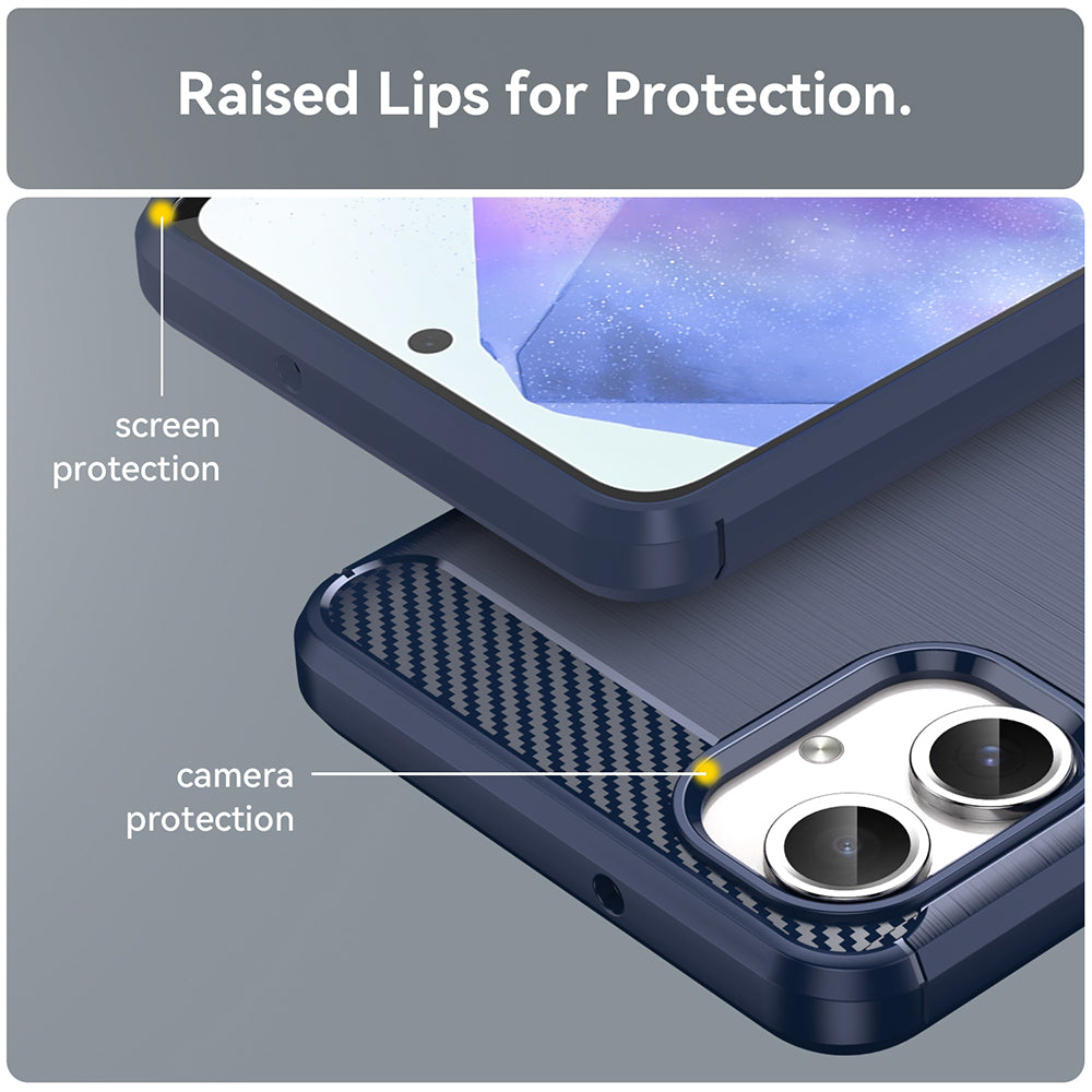 Hülle für Samsung Galaxy A06 A065, Techsuit, Carbon, Blau