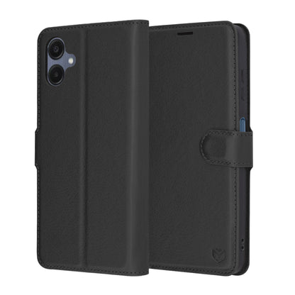 Hülle für Samsung Galaxy A06 A065, Techsuit, Leder-Folio, Schwarz