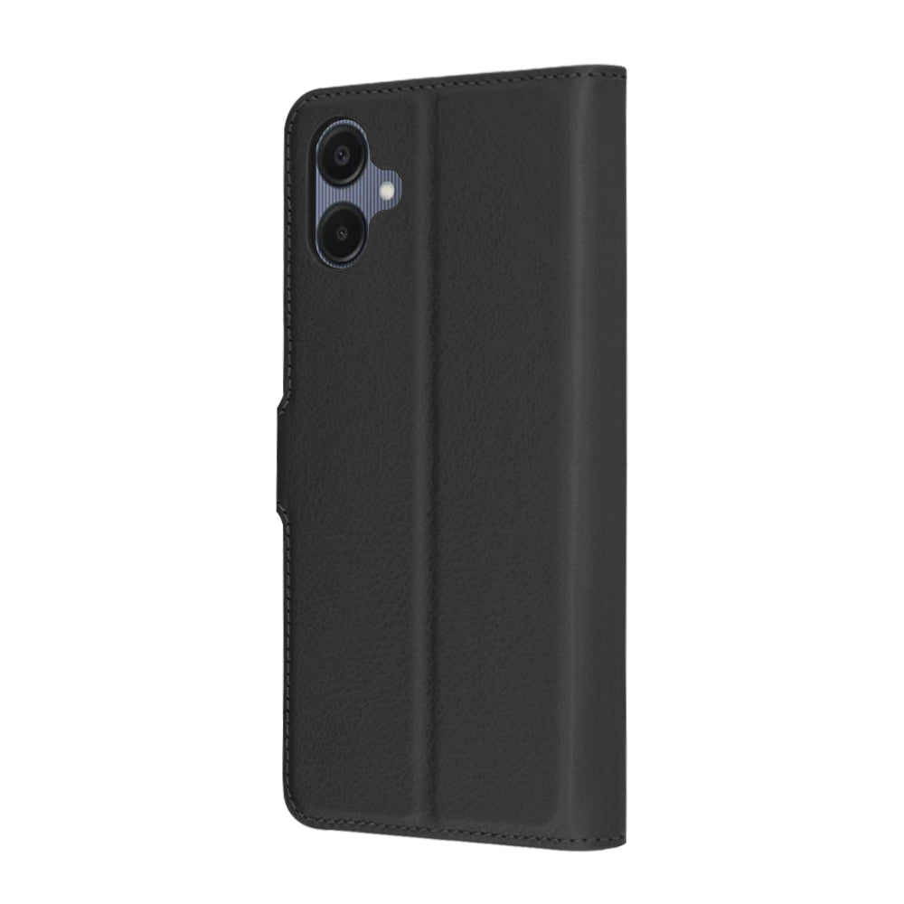 Hülle für Samsung Galaxy A06 A065, Techsuit, Leder-Folio, Schwarz