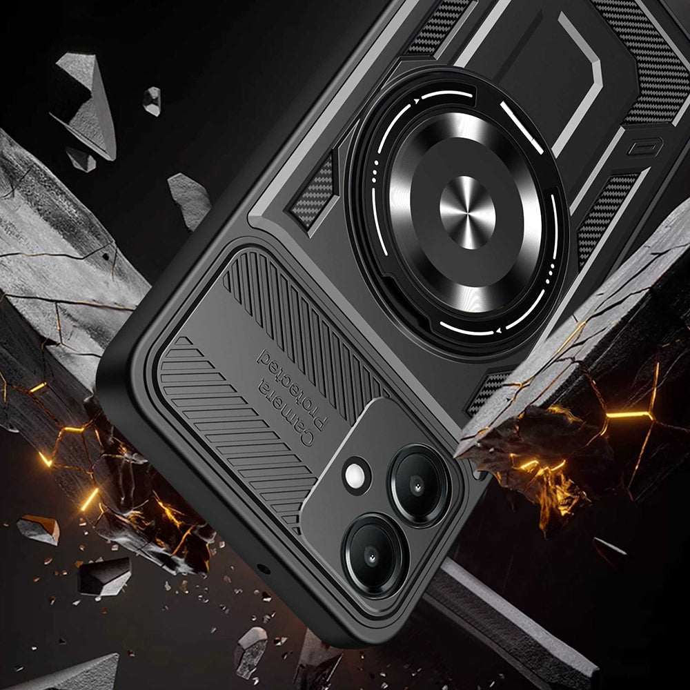 Case for Samsung Galaxy A07 4G A075, Techsuit, RuggedCam, Black