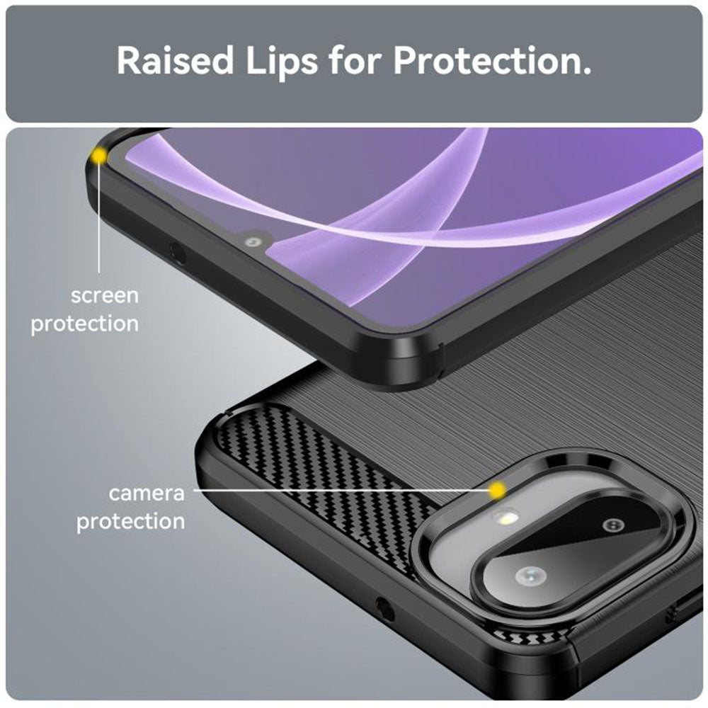Case for Samsung Galaxy A07 4G A075, Techsuit, Carbon, Black