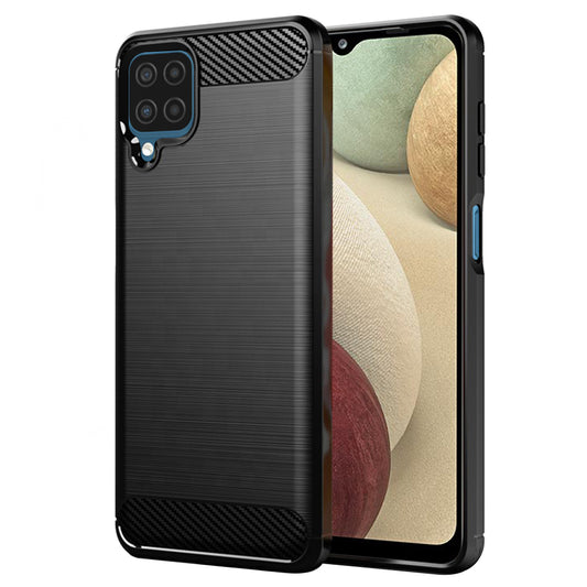 Hülle für Samsung Galaxy A12 Nacho A127 / A12 A125, Techsuit, Carbon, Schwarz