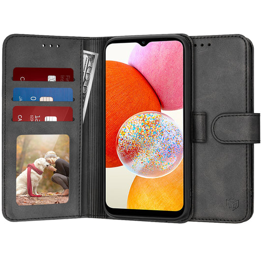 Hülle für Samsung Galaxy A14 A145 / A14 5G A146, Techsuit, Diary Book, Schwarz