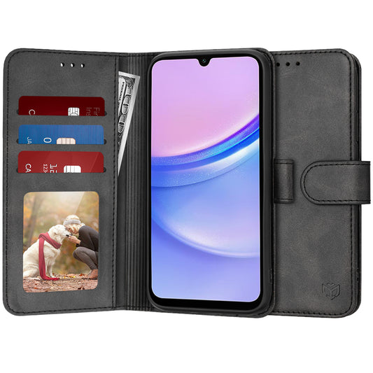 Hülle für Samsung Galaxy A15 5G A156 / A15 A155, Techsuit, Diary Book, Schwarz