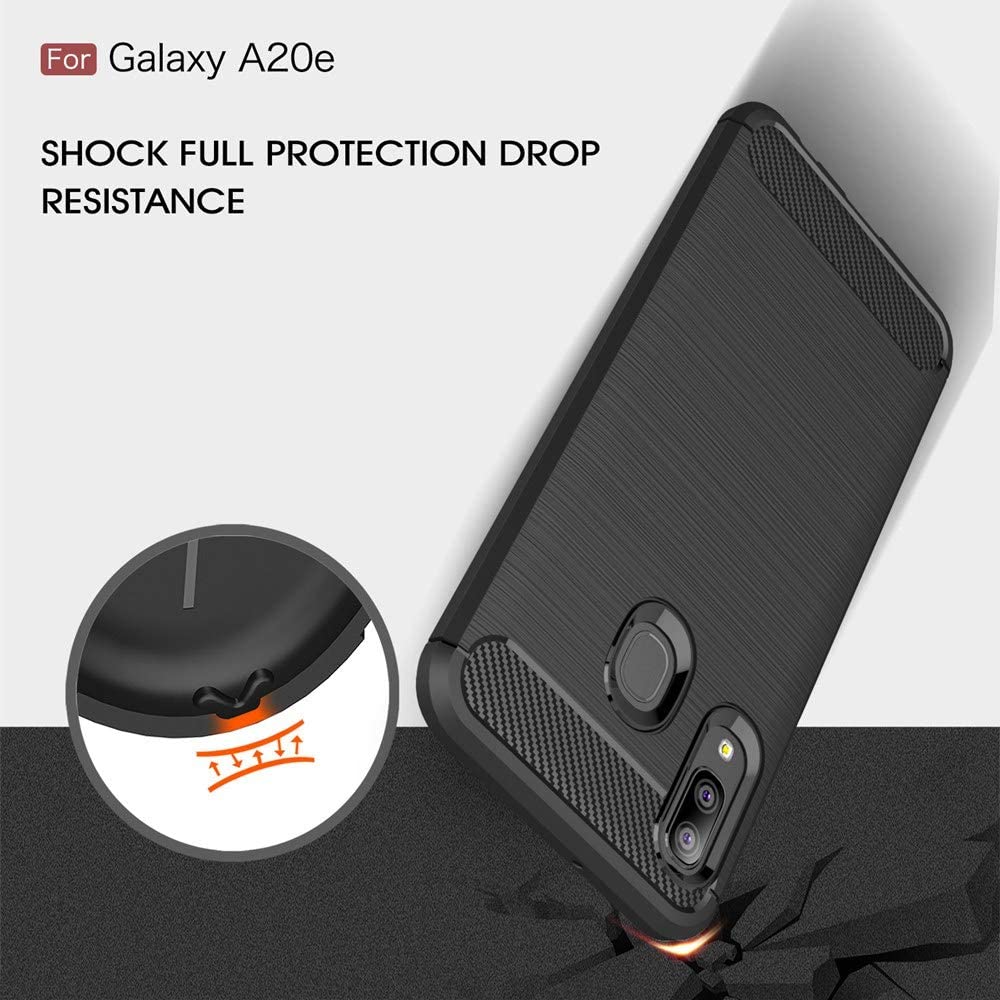 Hülle für Samsung Galaxy A20e A202, Techsuit, Carbon, Schwarz
