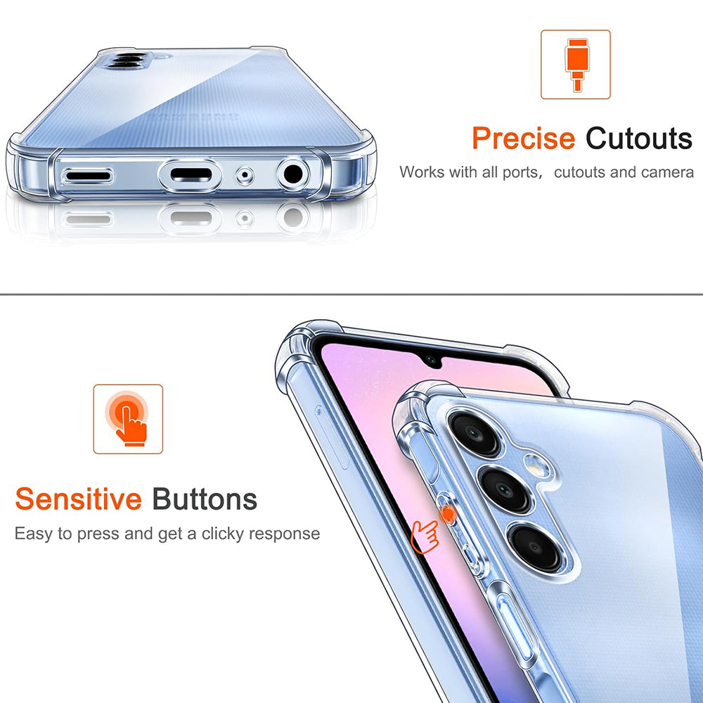 Hülle für Samsung Galaxy A25 A256, Techsuit, stoßfest klar, transparent