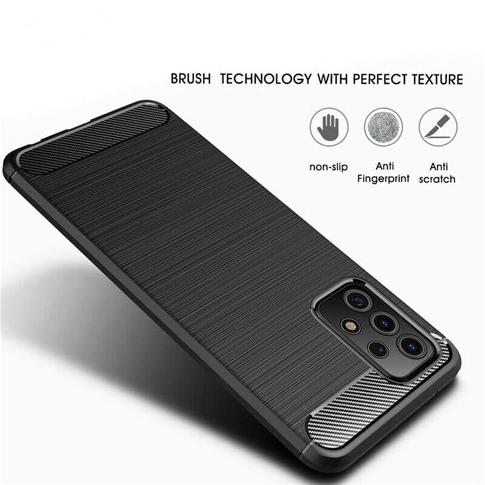 Hülle für Samsung Galaxy A32 5G A326, Techsuit, Carbon, Schwarz
