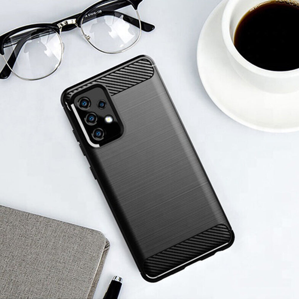 Hülle für Samsung Galaxy A32 5G A326, Techsuit, Carbon, Schwarz