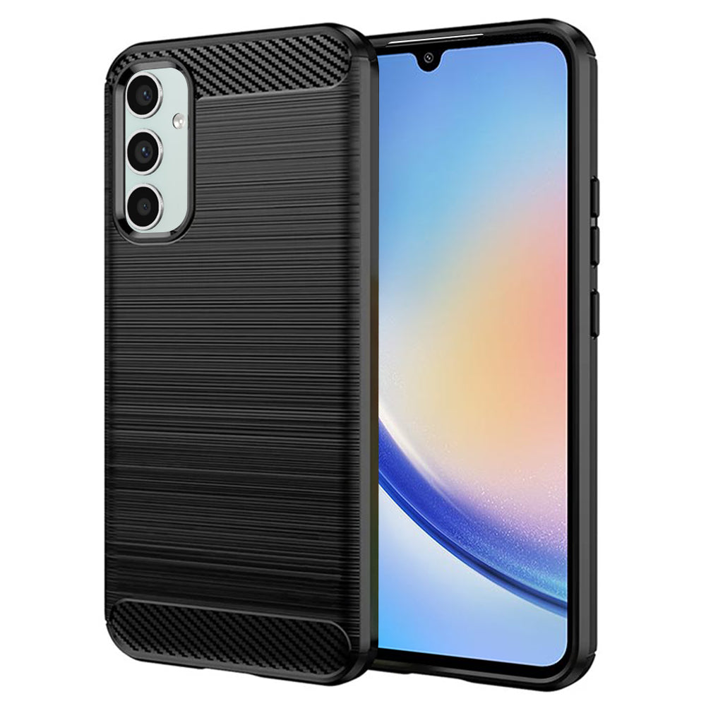 Hülle für Samsung Galaxy A34 A346, Techsuit, Carbon, Schwarz