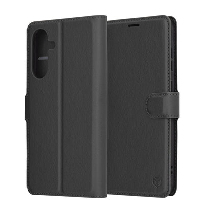 Hülle für Samsung Galaxy A36 A366, Techsuit, Leder-Folio, Schwarz