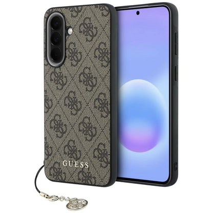 Hülle für Samsung Galaxy A37 5G, Guess, 4G Classic Logo Charm, Braun