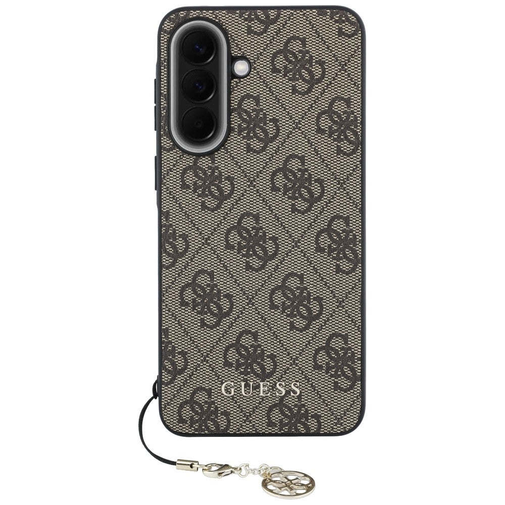 Hülle für Samsung Galaxy A37 5G, Guess, 4G Classic Logo Charm, Braun