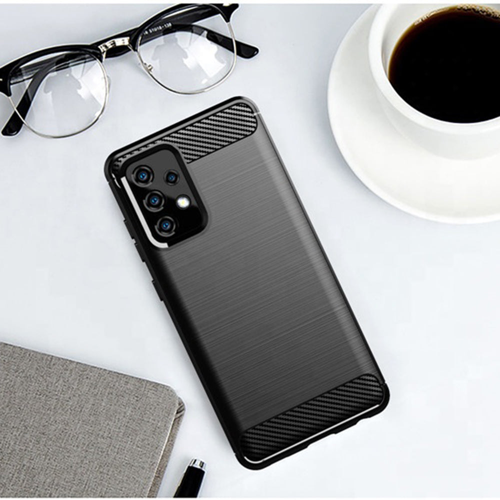 Hülle für Samsung Galaxy A52s 5G A528 / A52 5G A526 / A52 A525, Techsuit, Carbon, Schwarz