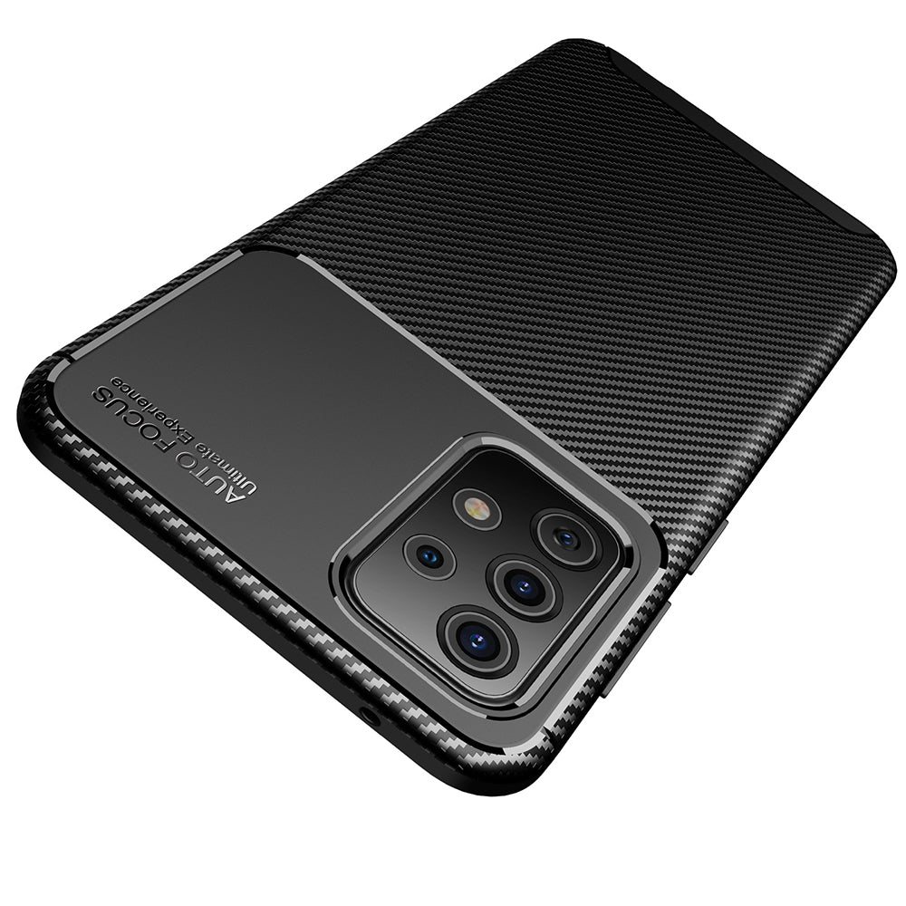 Hülle für Samsung Galaxy A52s 5G A528 / A52 5G A526 / A52 A525, Techsuit, CarbonFiber, Schwarz