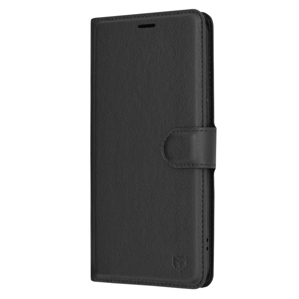 Hülle für Samsung Galaxy A54 A546, Techsuit, Leder-Folio, Schwarz