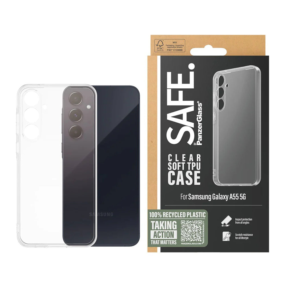 Hülle für Samsung Galaxy A55 5G A556, PanzerGlass, Safe., Transparent