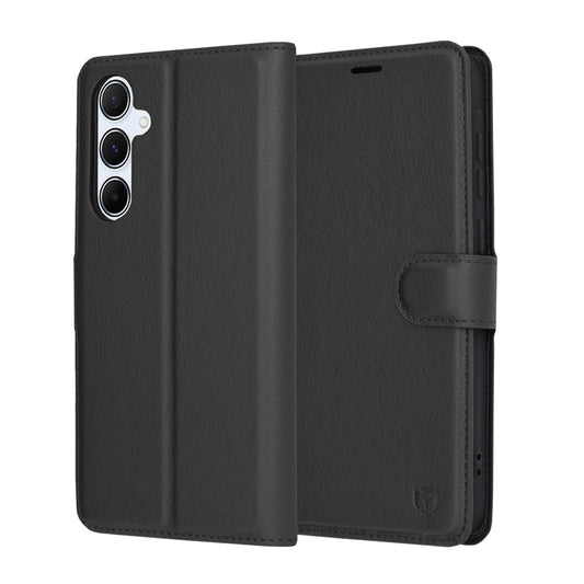 Hülle für Samsung Galaxy A55 5G A556, Techsuit, Leder-Folio, Schwarz